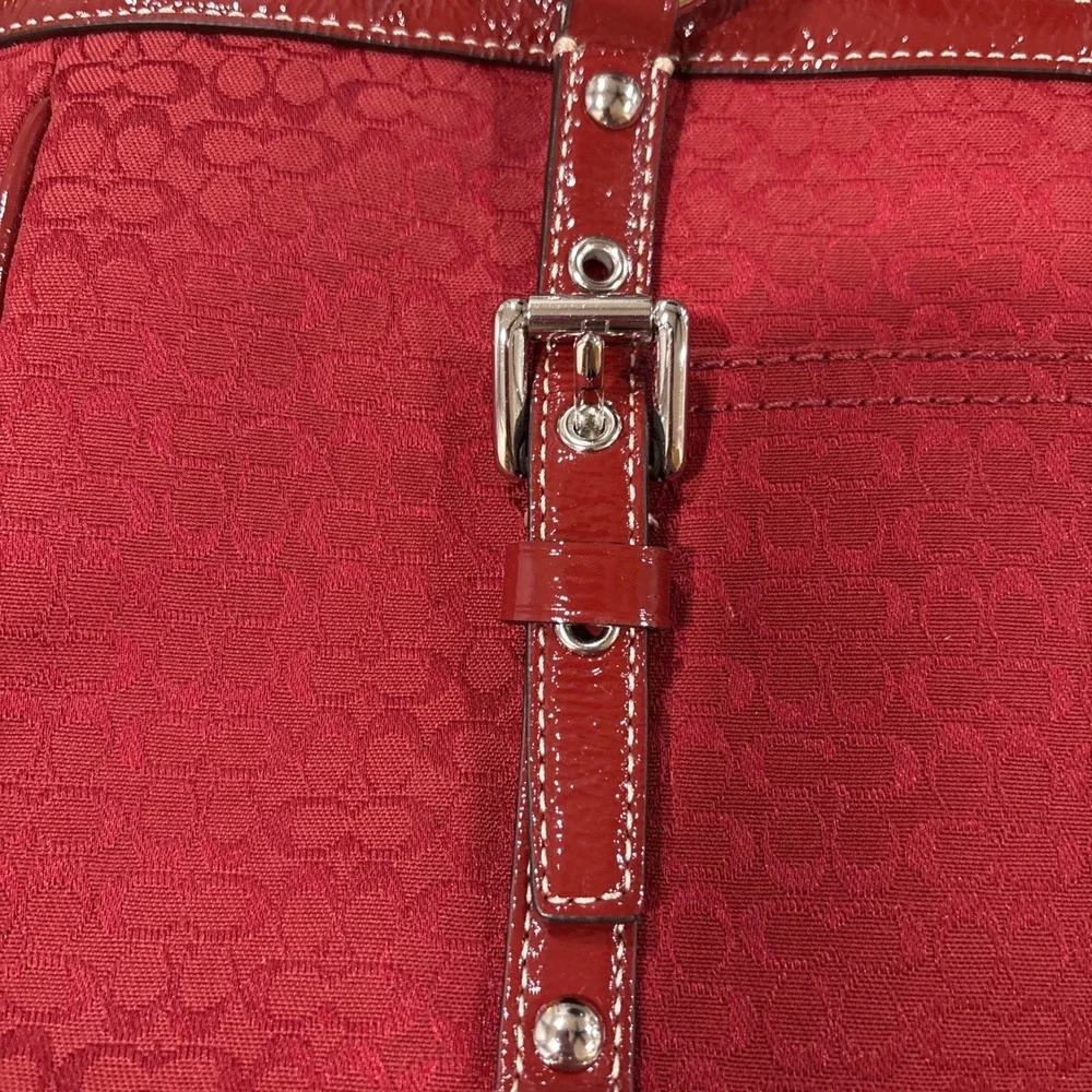Y2K Coach Signature Gallery Tote Bag F12346 – Red Canvas Logo & matching Wallet - Picture 2 of 16